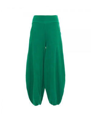 Pantaloni curvy harem Urban Marks con vita elastica - Happy Baba, variante Verde, foto originale del prodotto