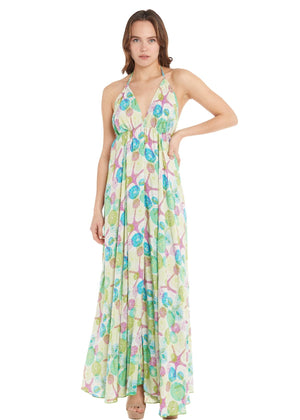S23D33 - Vestito lungo Striped Starfish Baba Design - Gipsy Fashion Wear