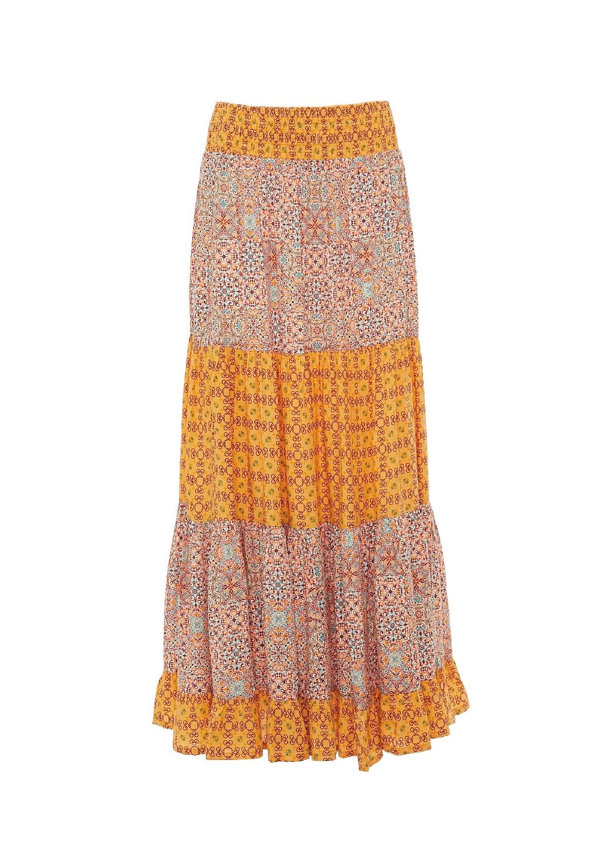 S23HBSK03 - Majolica Tree Happy Baba skirt by Baba Design