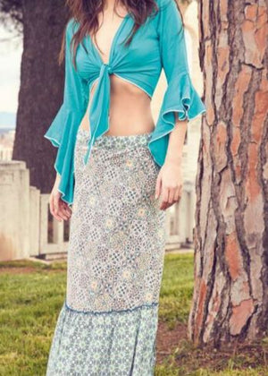 S23SK05 - Gonna lunga Majolica Tree Baba Design - Gipsy Fashion Wear