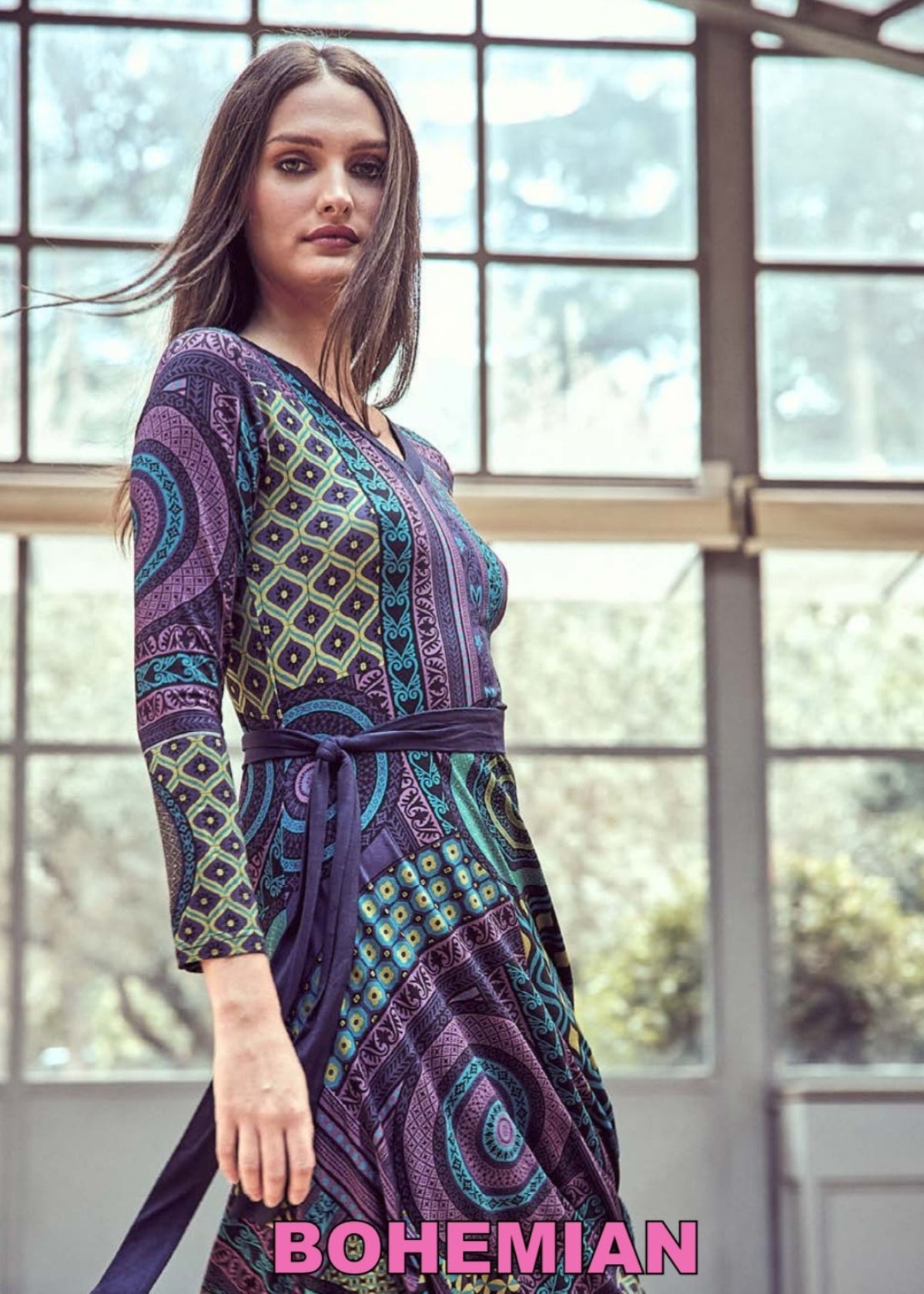 W22D19 - Asymmetrical dress with belt Bohemian Trip Baba Design