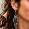 Orecchini Gorgeous | Pendenti Argento con Onice Verde e Filigrana