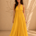 Vestito Lungo Giallo Ocra Baba Design – Tinta Unita, Fibra Naturale