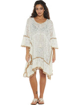 S24C207 - Caftano Jade Plant Baba Design - Gipsy Fashion Wear 