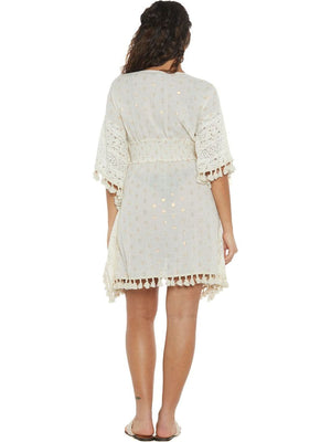 S24C209 - Caftano corto Jade Plant Baba Design - Gipsy Fashion Wear 