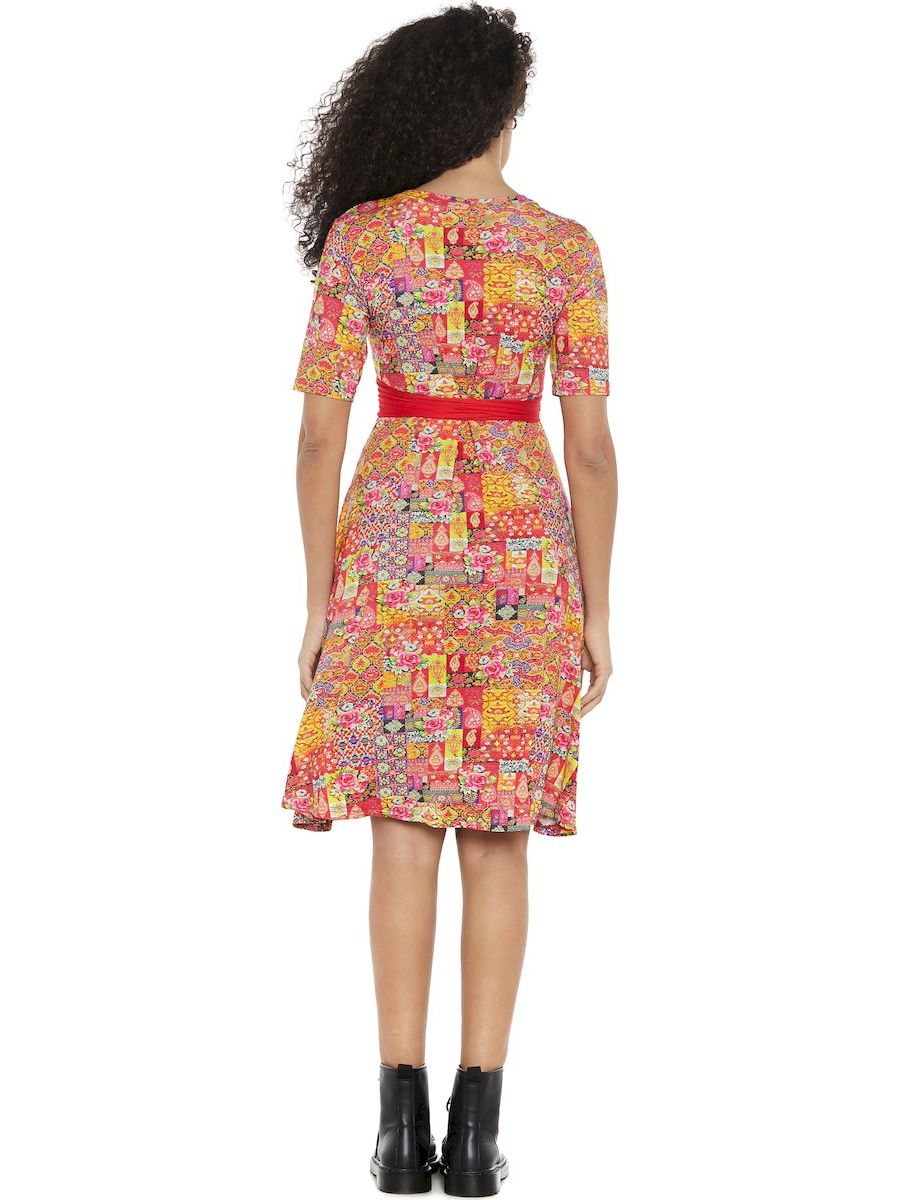 S24D07 - Vestito media lunghezza Camellia Sunrise Baba Design - Gipsy Fashion Wear 