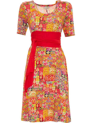 S24D07 - Vestito media lunghezza Camellia Sunrise Baba Design - Gipsy Fashion Wear 