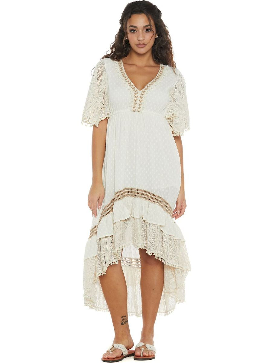 S24D210 - Vestito asimmetrico Palm Tree Baba Design - Gipsy Fashion Wear 