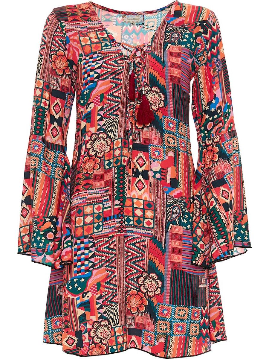 S24D29 - Vestito corto Hoya Seaside Baba Design - Gipsy Fashion Wear 