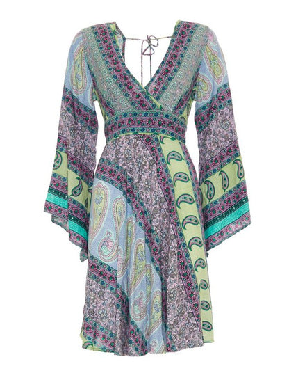 S24D304 - Musa Leaf Baba Design long sleeve dress