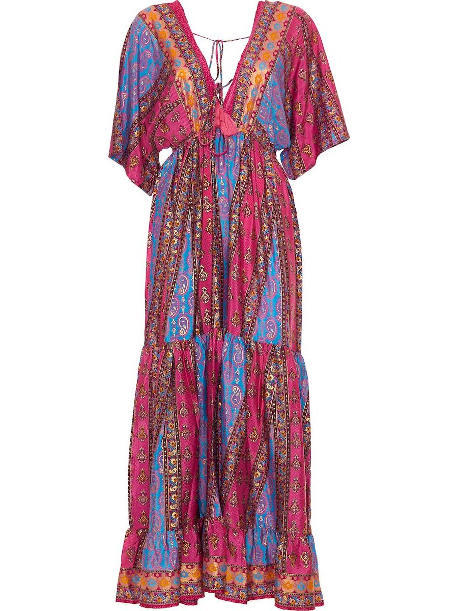 S24D323 - Vestito lungo Dipladenia Beach Baba Design - Gipsy Fashion Wear 