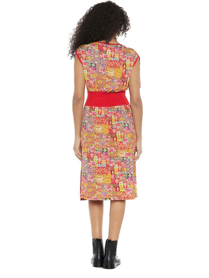 S24D37 - Camellia Sunrise Baba Design midi dress