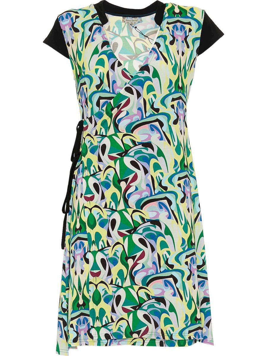 S24D41 - Sunny Psychotria Baba Design wrap dress