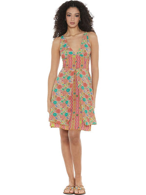 S24D46- Vestito corto Guzmania Beach Baba Design - Gipsy Fashion Wear 