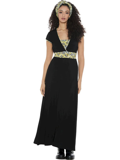 S24D55 - Sunny Psychotria Baba Design long dress