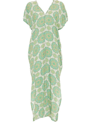 S24HBD02 - Caftano lungo Floating Lotus Happy Baba di Baba Design - Gipsy Fashion Wear 