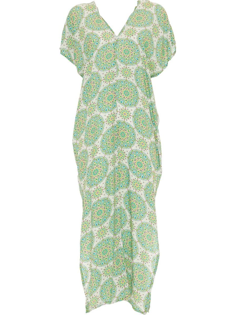 S24HBD02 - Caftano lungo Floating Lotus Happy Baba di Baba Design - Gipsy Fashion Wear 