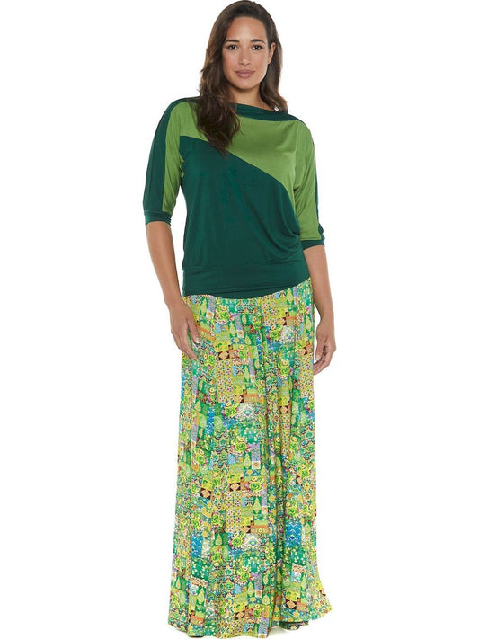 S24SK05 - Camellia Sunrise Baba Design long skirt