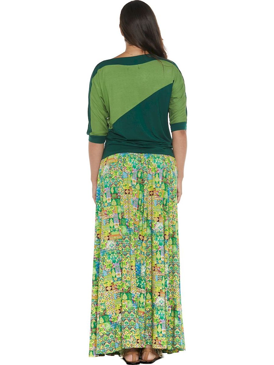 S24SK05 - Camellia Sunrise Baba Design long skirt