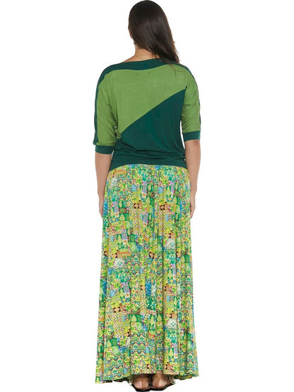 S24SK05 - Camellia Sunrise Baba Design long skirt