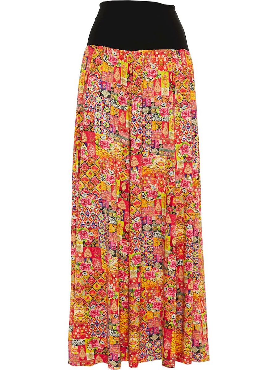 S24SK05 - Camellia Sunrise Baba Design long skirt