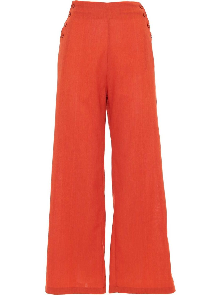 S24P04 - Floating Lotus Baba Design solid color trousers