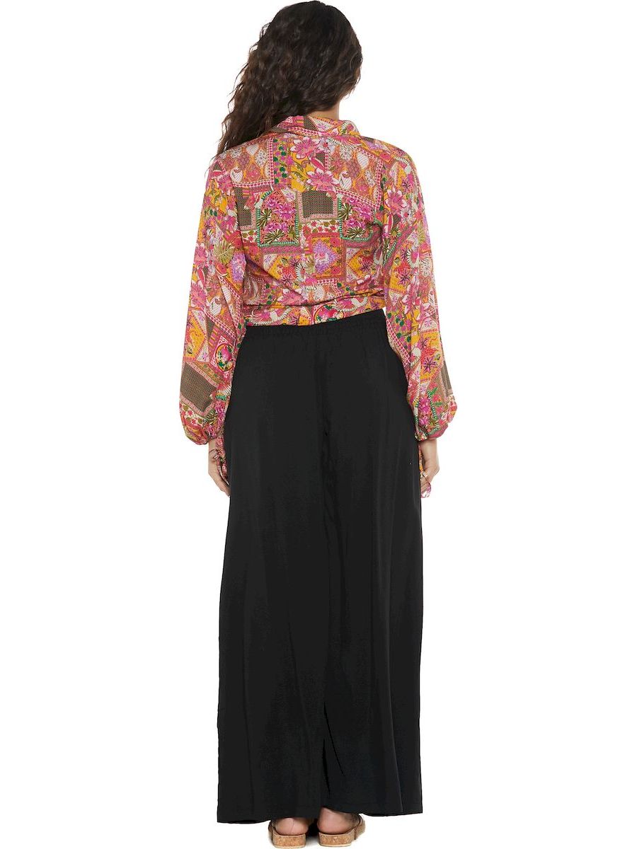 S24P09 - Tropical Plumeria Baba Design solid color trousers