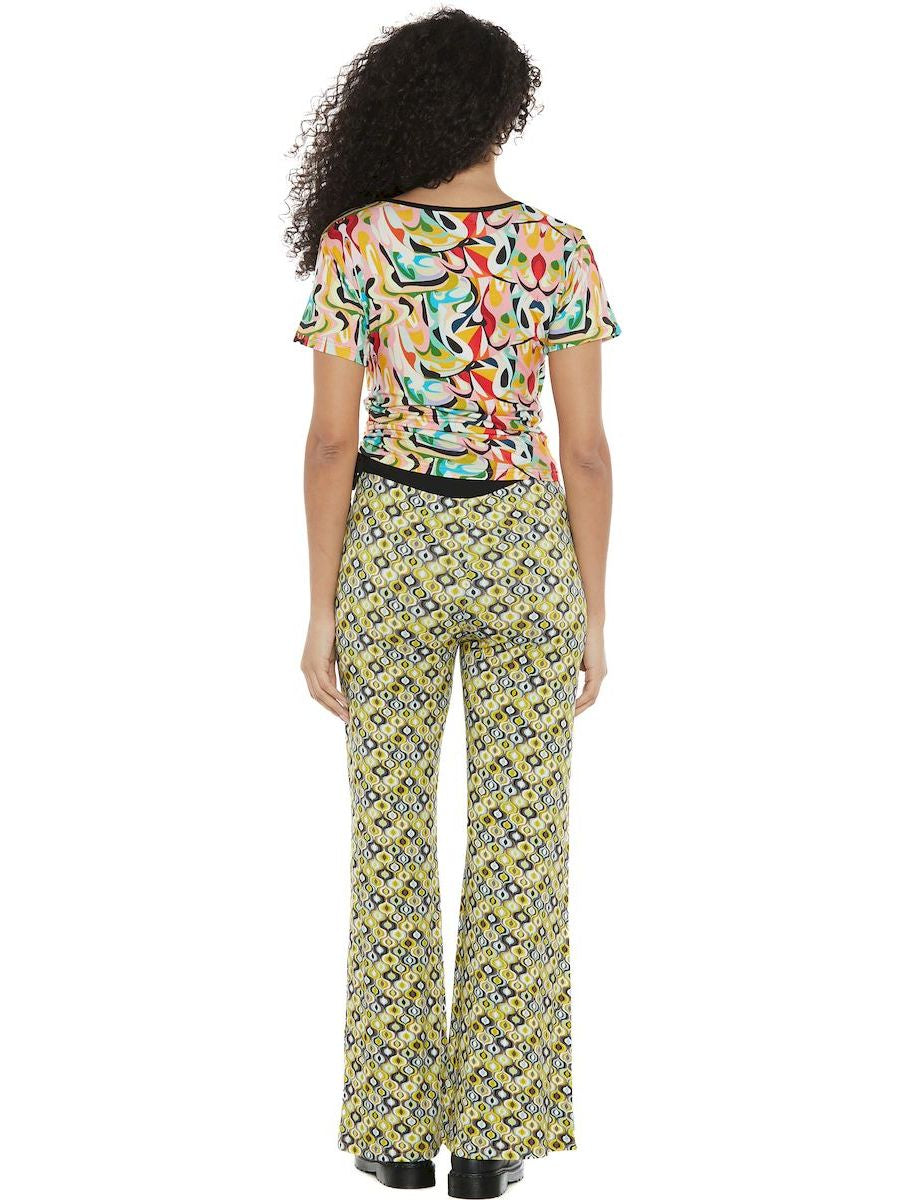 S24P10 - Sunny Psychotria Baba Design flared trousers