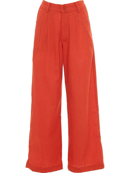 S24P17 - Hoya Seaside Baba Design solid color trousers