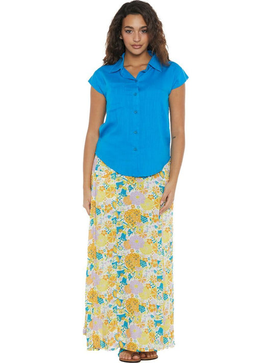 S24SK04 - Gardenia Blossom Baba Design long skirt