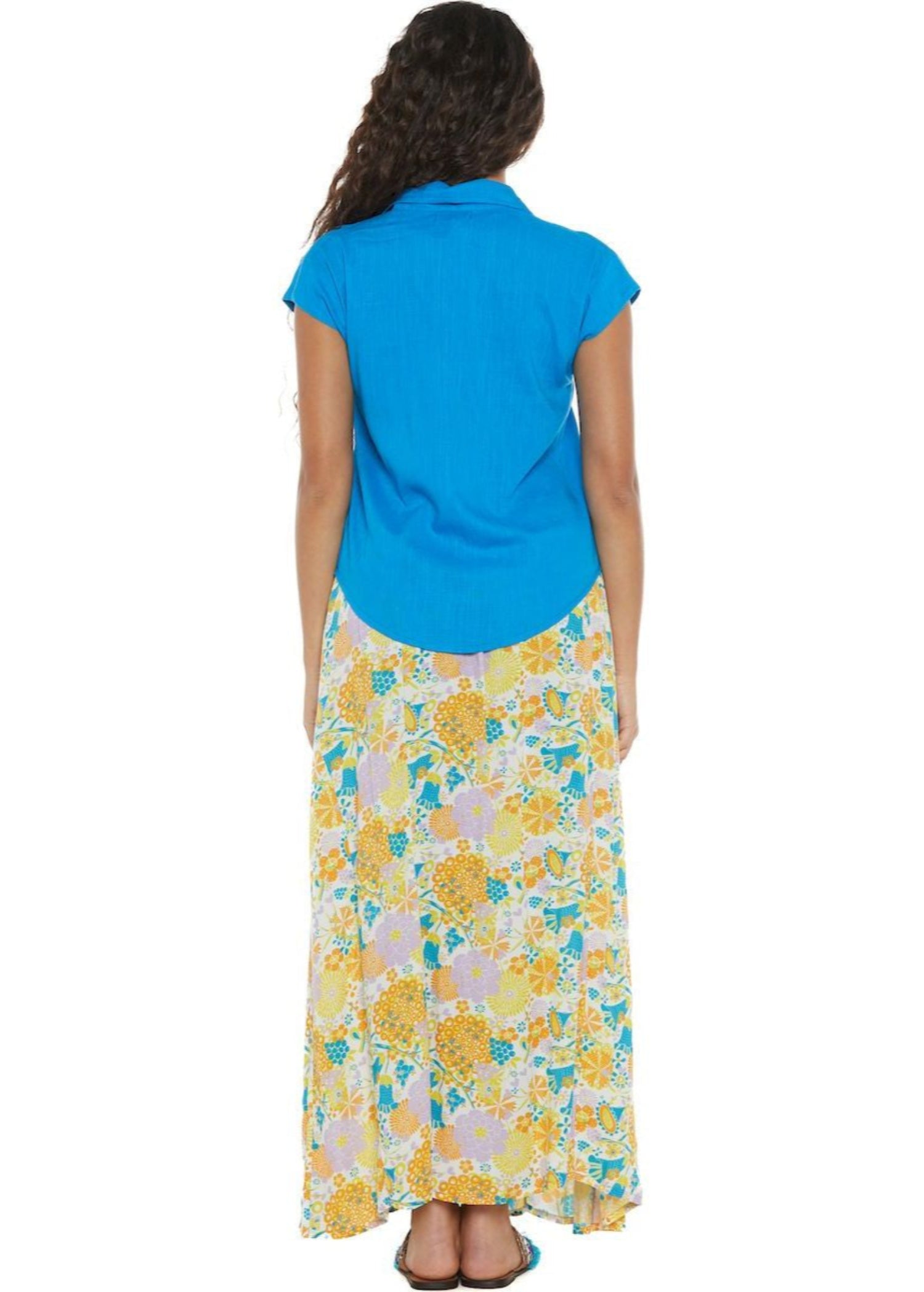 S24SK04 - Gonna lunga Gardenia Blossom Baba Design - Gipsy Fashion Wear 