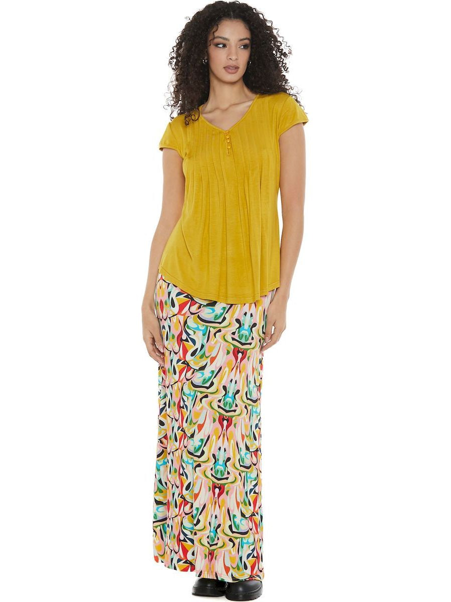 S24SK06 - Sunny Psychotria Baba Design long skirt