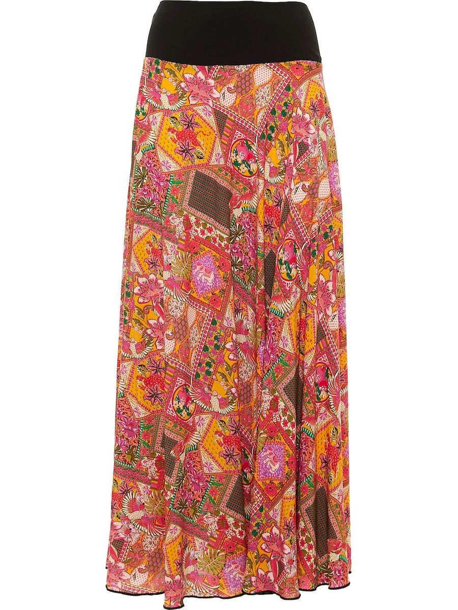 S24SK10 - Tropical Plumeria Baba Design long skirt