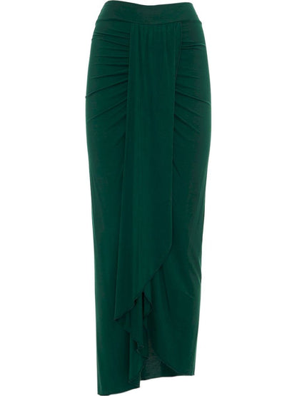 S24SK12 - Wild Ginger Baba Design solid color long skirt