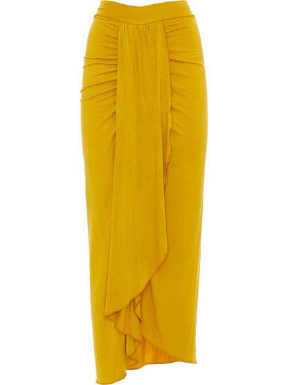 S24SK12 - Wild Ginger Baba Design solid color long skirt