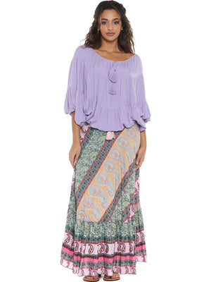 S24SK300 - Gonna lunga Musa Leaf Baba Design - Gipsy Fashion Wear 