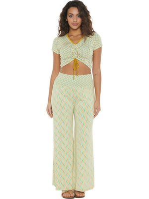 S24T09 - Top corto Heliconia Sky Baba Design - Gipsy Fashion Wear 