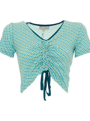 S24T09 - Top corto Heliconia Sky Baba Design - Gipsy Fashion Wear 