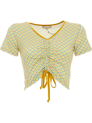 S24T09 - Top corto Heliconia Sky Baba Design - Gipsy Fashion Wear 