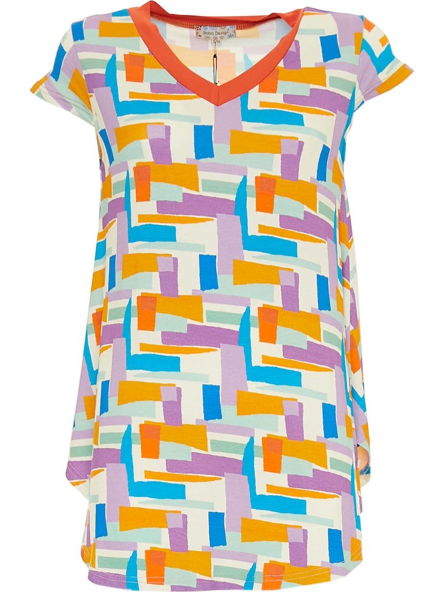 S24T13 - Maglia svasata Aralia Green Ocean Baba Design - Gipsy Fashion Wear 