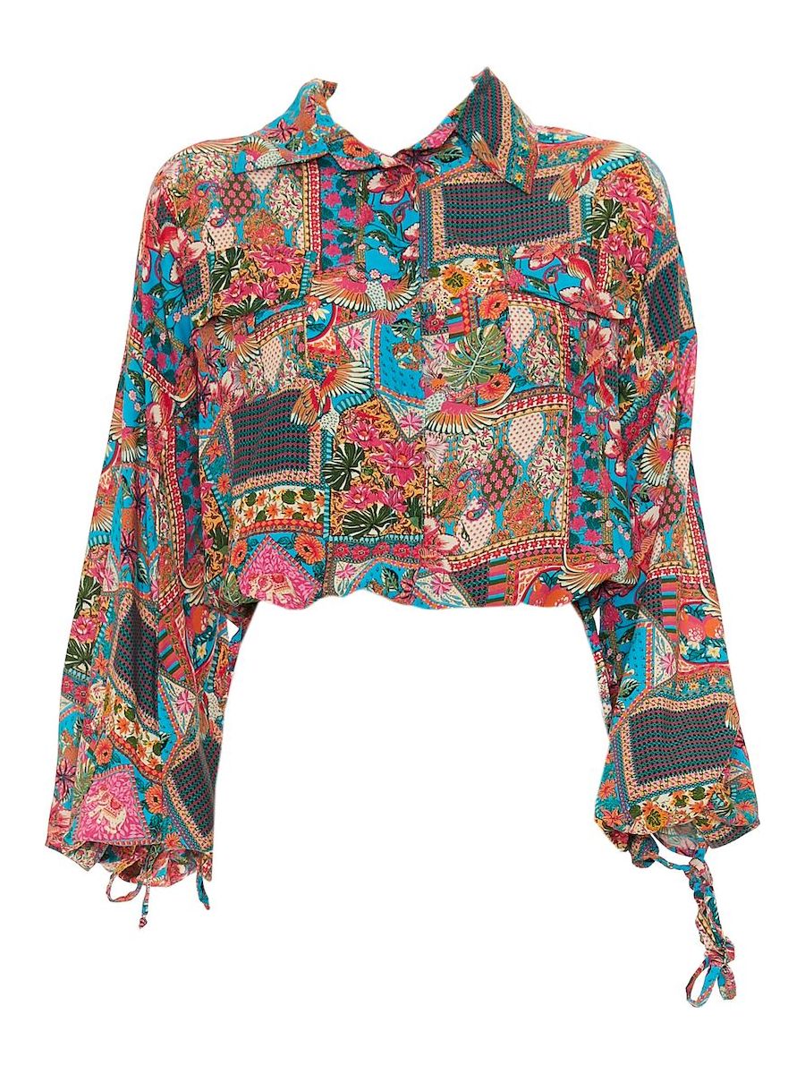 S24T21 - Tropical Plumeria Baba Design Blouse