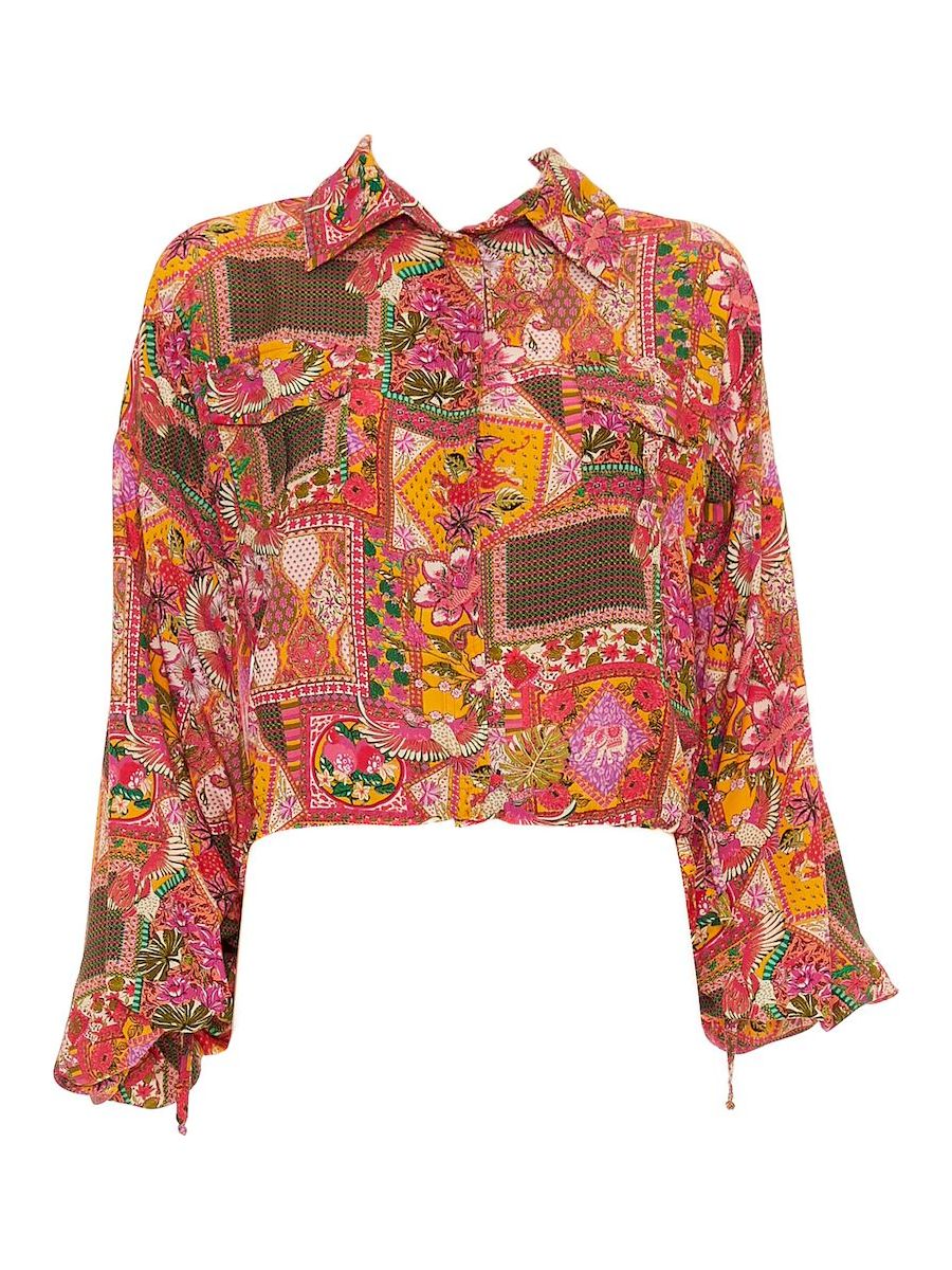 S24T21 - Tropical Plumeria Baba Design Blouse