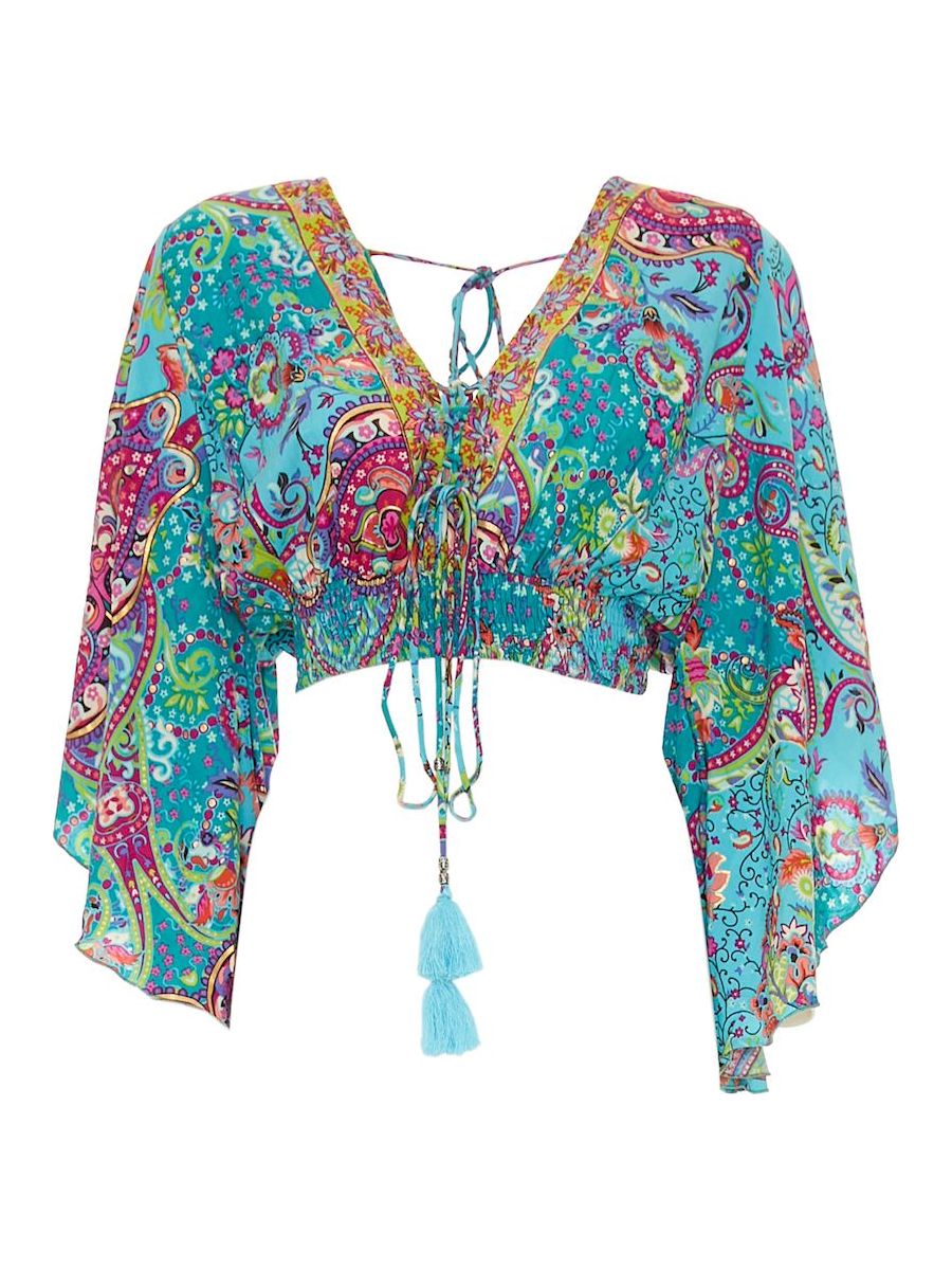 S24T302- Top corto Pachira Acquatica Baba Design - Gipsy Fashion Wear 