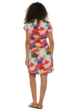 S25D04 - Vestito corto Tropical Parrot di Baba Design - Gipsy Fashion Wear 