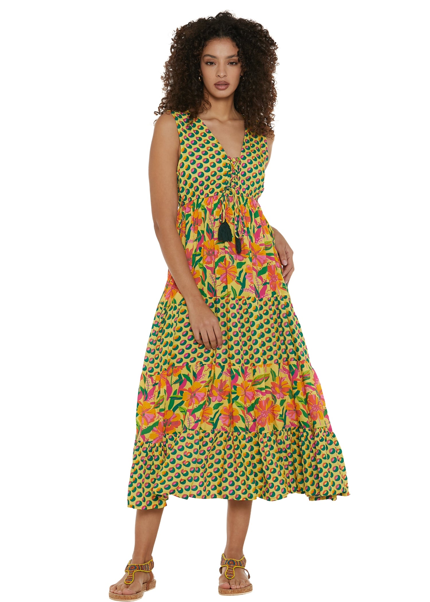 S25D09 - Vestito lungo Flowers Paradise di Baba Design