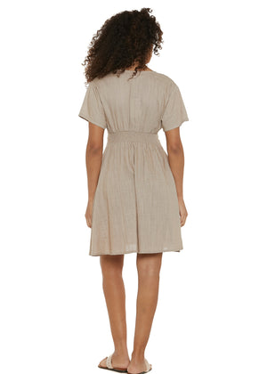 S25D100 - Vestito svasato Linen Lux di Baba Design - Gipsy Fashion Wear 