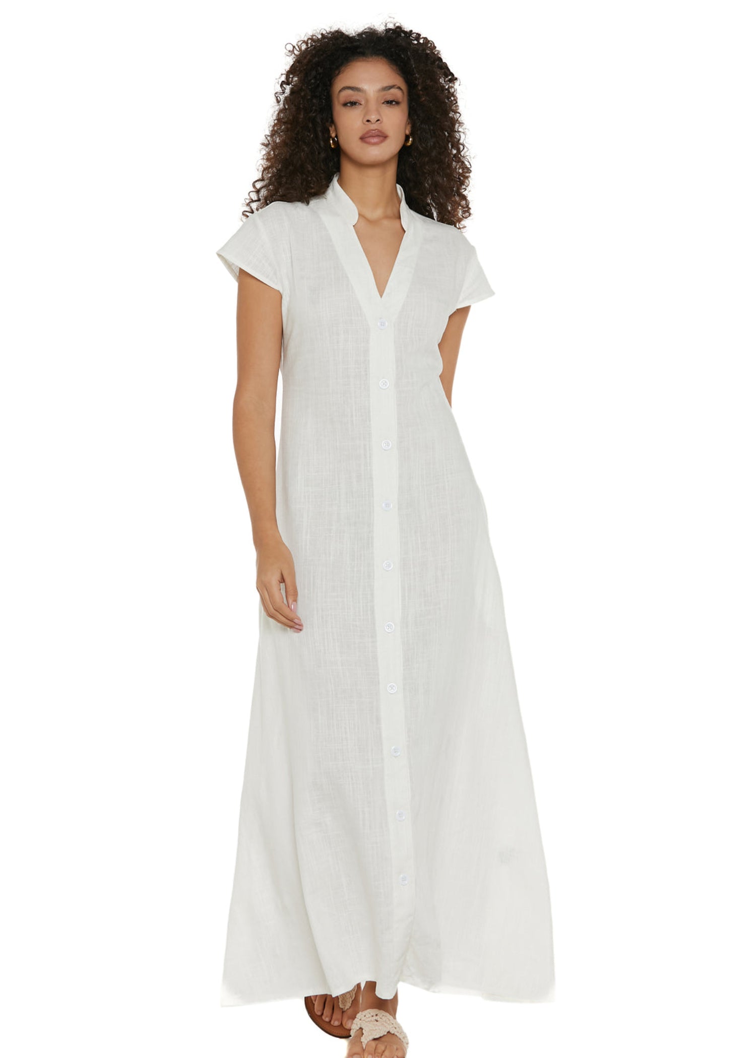 S25D106 - Vestito lungo Linen Lux di Baba Design - Gipsy Fashion Wear 