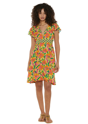 S25D11 - Vestito svasato Flowers Paradise di Baba Design - Gipsy Fashion Wear 