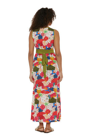 S25D12 - Vestito lungo Tropical Parrot di Baba Design - Gipsy Fashion Wear 