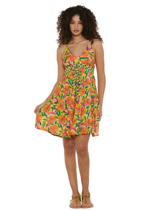 S25D18 - Vestito corto Flowers Paradise di Baba Design - Gipsy Fashion Wear 